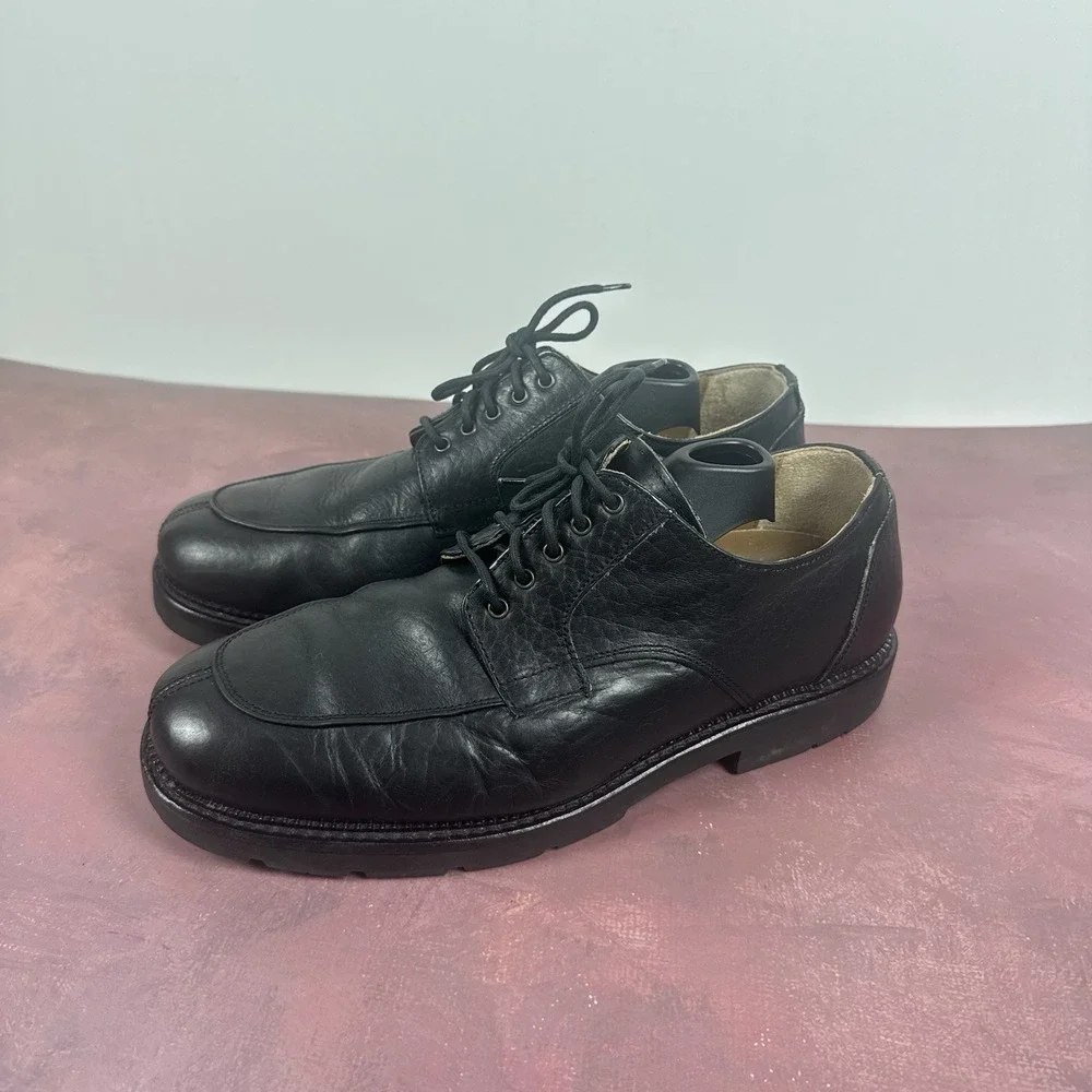 H.S. TRASK‎ Men's 10.5 Bison Leather Oxford Shoes Lace-up Black